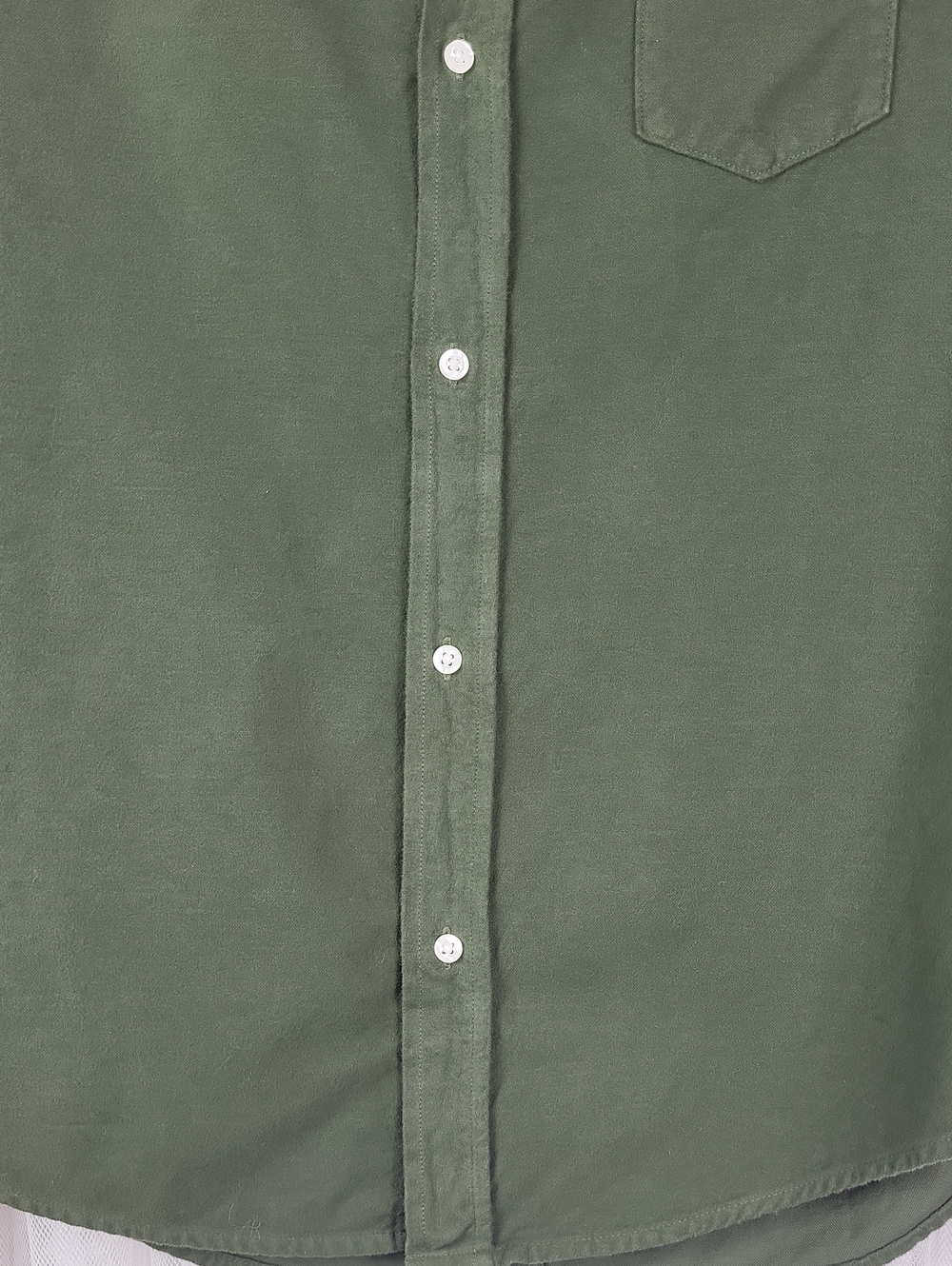 Frank & Eileen Barry Olive Green Cotton Button Up Shirt. Size L - Picture 3 of 7